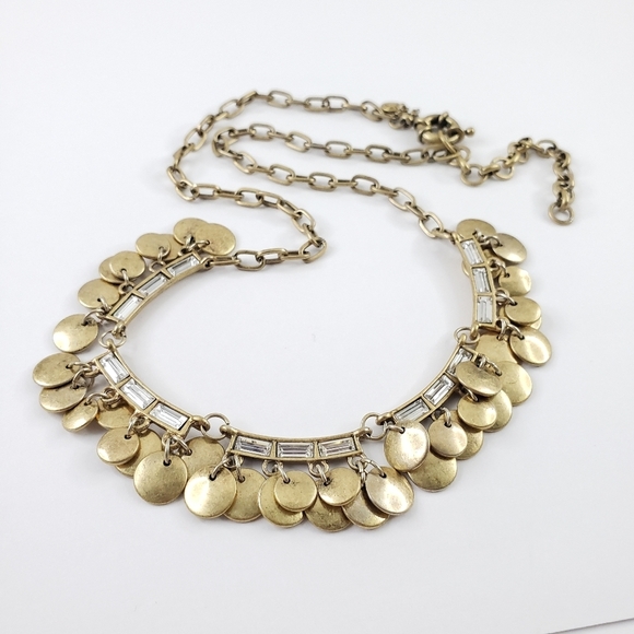 J. Crew statement necklace with brilliant baguette rhinestones A0283 - Picture 1 of 13
